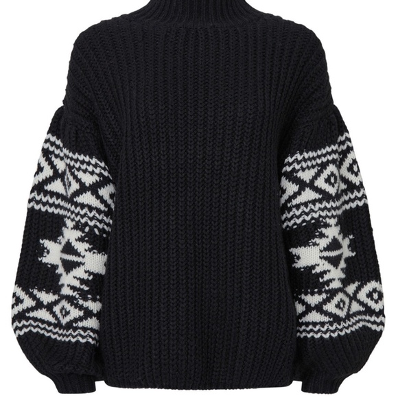 Sachin + Babi Black and White Turtleneck Sweater - Picture 3 of 12